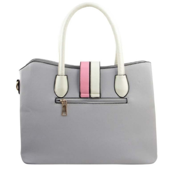 NWT AR NEW YORK GRAY @ PINK SATCHEL HANDBAG - Picture 3 of 4